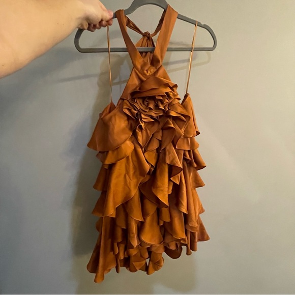 BHLDN MARIA ROSETTE RUFFLE MINI DRESS - Picture 4 of 9